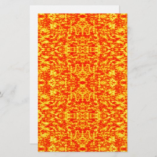 Abstraktes Fraktal in Rot und Orange Briefpapier (Vorne/Hinten)