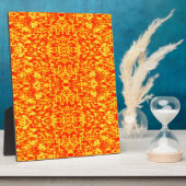 Abstraktes Fraktal in Rot und Orange Fotoplatte (Seite)