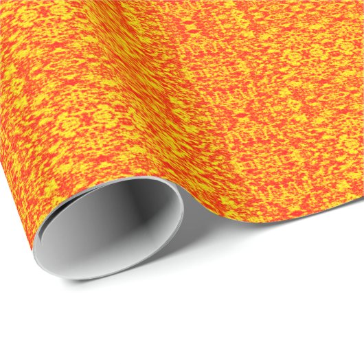 Abstraktes Fraktal in Rot und Orange Geschenkpapier (Rolleneckpunkt)