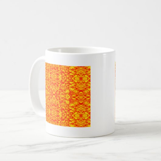 Abstraktes Fraktal in Rot und Orange Kaffeetasse (Vorderseite Links)