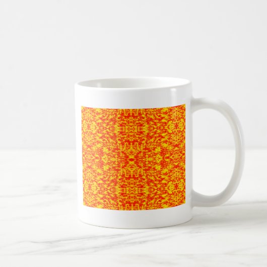 Abstraktes Fraktal in Rot und Orange Kaffeetasse (Rechts)