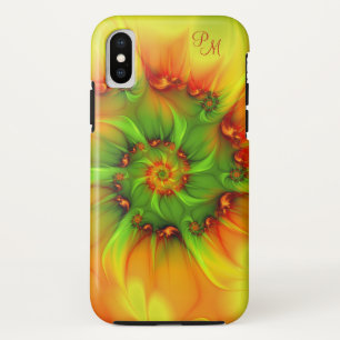 Abstraktes Fraktal-Initialen für heiße Sommergrün Case-Mate iPhone Hülle