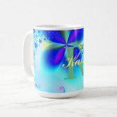 Abstraktes Fraktal-Kunstmuster Kaffeetasse (Vorderseite Links)