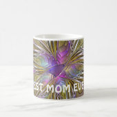 Abstraktes Fraktal mit rosa und goldfarbener Mama Kaffeetasse (Mittel)