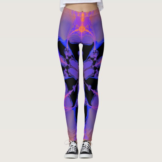 Abstraktes Fraktal Muster Leggings (Vorderseite)
