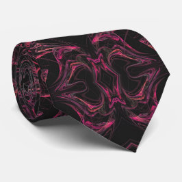 Abstraktes Fraktal Necktie (Hot Pink und Black) Krawatte
