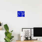 Abstraktes Fraktal Spider Web auf Blue Canvas Prin Poster (Heimbüro)