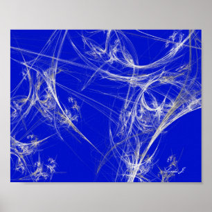 Abstraktes Fraktal Spider Web auf Blue Canvas Prin Poster