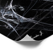 Abstraktes Fraktal Spider Web auf schwarzen Leinwa Poster (Ecke)