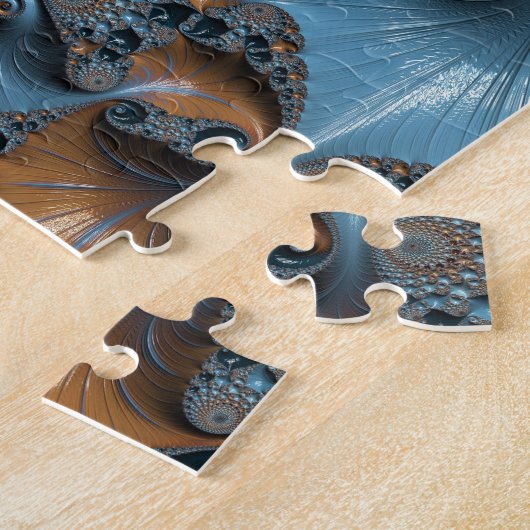 Abstraktes Fraktal Südwesttürkis Puzzle (Seite)