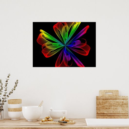 Abstraktes Fraktal-Wave-Design Poster (Küche)