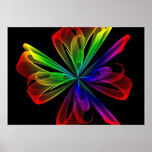 Abstraktes Fraktal-Wave-Design Poster (Vorne)