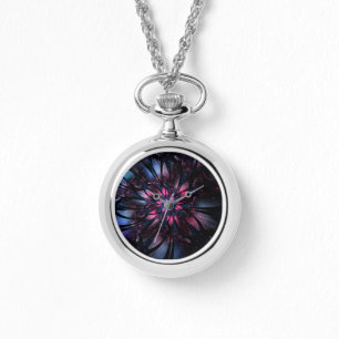 Abstraktes fraktales Blumendesign. Armbanduhr