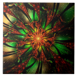 Abstraktes fraktales Blumendesign. Fliese