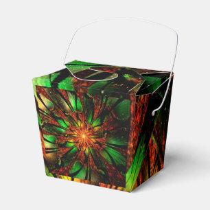 Abstraktes fraktales Blumendesign. Geschenkschachtel