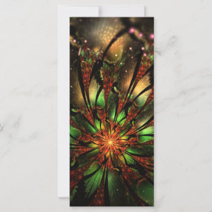 Abstraktes fraktales Blumendesign. Karte