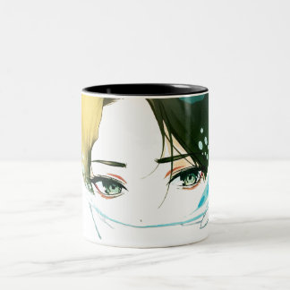 abstraktes Frauengesicht Zweifarbige Tasse