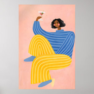 Abstraktes Frauenplakat, Farbige Moderne Poster