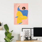 Abstraktes Frauenplakat, Farbige Moderne Poster (Heimbüro)
