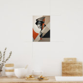 Abstraktes Frauenportrait - Geometrische moderne K Poster (Küche)