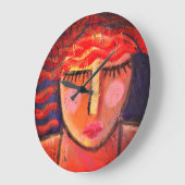 Abstraktes Frauenportrait Große Wanduhr (Winkel)