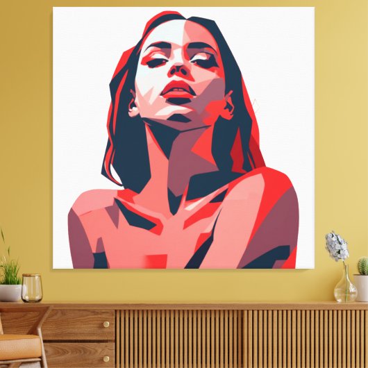 Abstraktes Frauenportrait Modernes Kunstdesign Leinwanddruck (Insitu (Wohnzimmer))