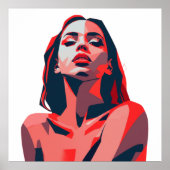 Abstraktes Frauenportrait Modernes Kunstdesign Poster (Vorne)