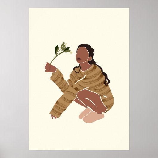 Abstraktes Frauenportrait Poster (Vorne)