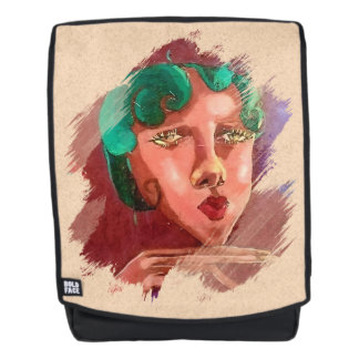 Abstraktes Frauenportrait Rucksack