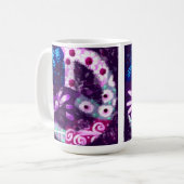 Abstraktes Friedenszeichen Hippie Art Lila Pink Bl Kaffeetasse (Vorderseite Links)