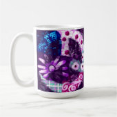 Abstraktes Friedenszeichen Hippie Art Lila Pink Bl Kaffeetasse (Links)