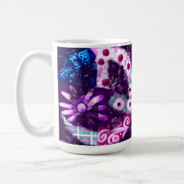 Abstraktes Friedenszeichen Hippie Art Lila Pink Bl Kaffeetasse