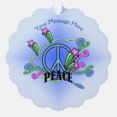 Abstraktes Friedenszeichen mit Stars Scrolls auf b Ornament Karte (Vorderseite)