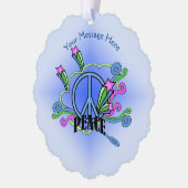 Abstraktes Friedenszeichen mit Stars Scrolls auf b Ornament Karte (Links)