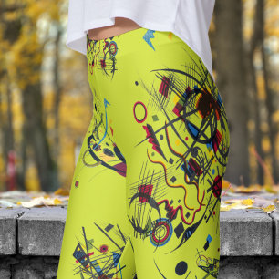 Abstraktes, frisch gelbes Muster Leggings