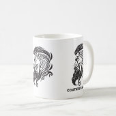 Abstraktes Friseurlogo für Schwarz Kaffeetasse (VorderseiteRechts)