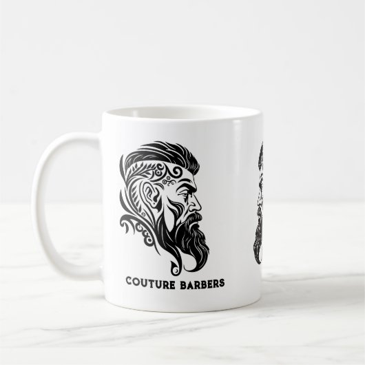 Abstraktes Friseurlogo für Schwarz Kaffeetasse (Links)