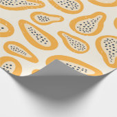 Abstraktes Fruchtmuster mit Papaya und Gru Geschenkpapier (Ecke)