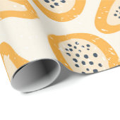 Abstraktes Fruchtmuster mit Papaya und Gru Geschenkpapier (Rolleneckpunkt)