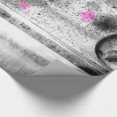 Abstraktes Fuchsia, Grau und Schwarzes Gran Foto K Geschenkpapier (Ecke)