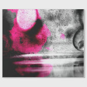 Abstraktes Fuchsia, Grau und Schwarzes Gran Foto K Geschenkpapier (Flach)