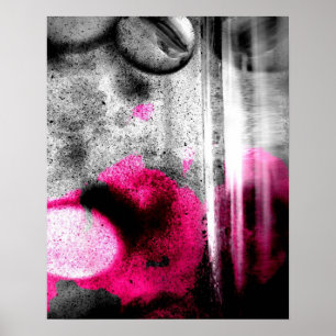Abstraktes Fuchsia, Grau und Schwarzes Gran Foto K Poster