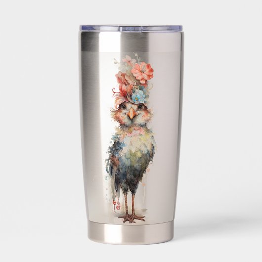 Abstraktes Funky Chicken Thermobecher (Rückseite)