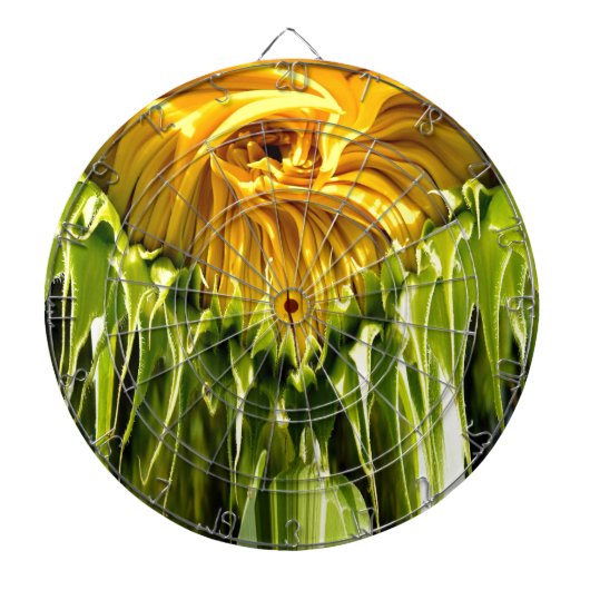 Abstraktes funky Retro Sonnenblume, ängstliche Geo Dartscheibe (vorne)