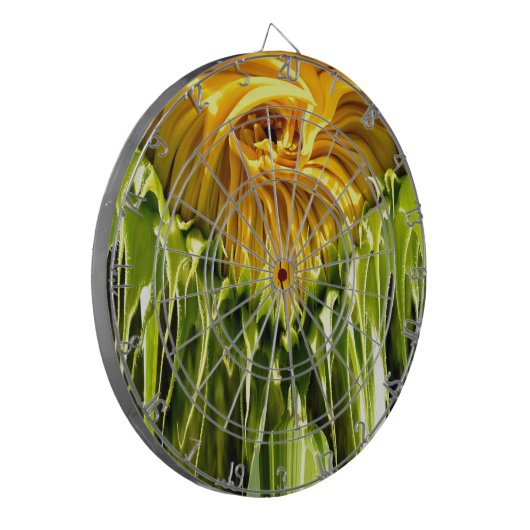 Abstraktes funky Retro Sonnenblume, ängstliche Geo Dartscheibe (Vorderseite Links)