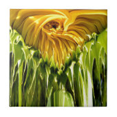 Abstraktes funky Retro Sonnenblume, ängstliche Geo Fliese (Vorderseite)