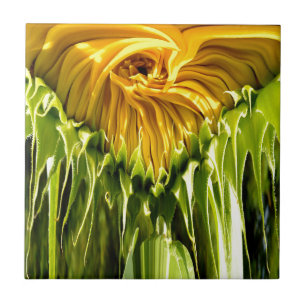 Abstraktes funky Retro Sonnenblume, ängstliche Geo Fliese