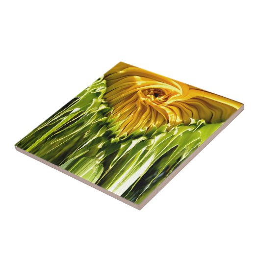 Abstraktes funky Retro Sonnenblume, ängstliche Geo Fliese (Seite)