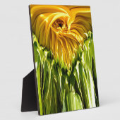 Abstraktes funky Retro Sonnenblume, ängstliche Geo Fotoplatte (Seite)