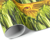 Abstraktes funky Retro Sonnenblume, ängstliche Geo Geschenkpapier (Rolleneckpunkt)